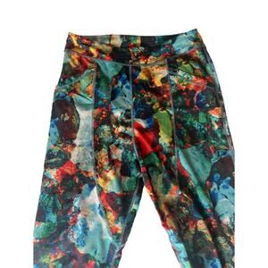 Paint Splatter Leggings Size Large Spandex with Pockets Women’s Athletic Yoga